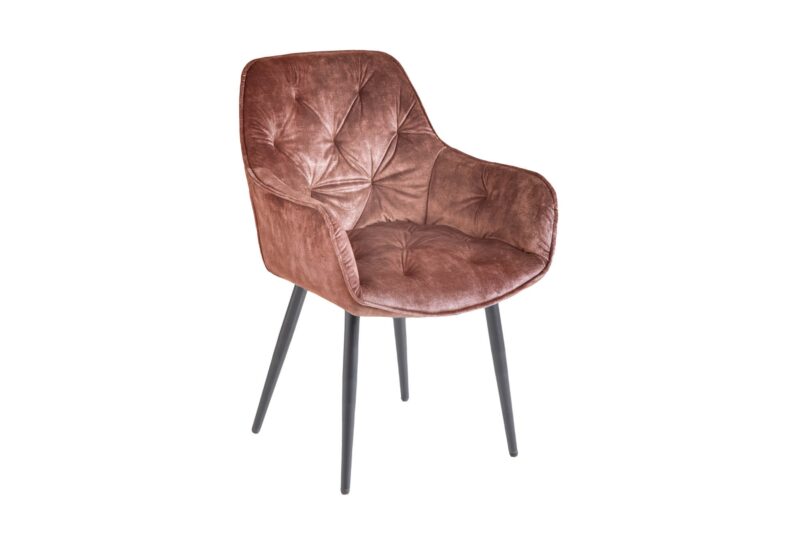 Krzesło MILANO z podłokietnikami – welur brown 41182