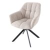 Fotel obrotowy PAPILLON 180° z podłokietnikami – tkanina bouclé beige 44592