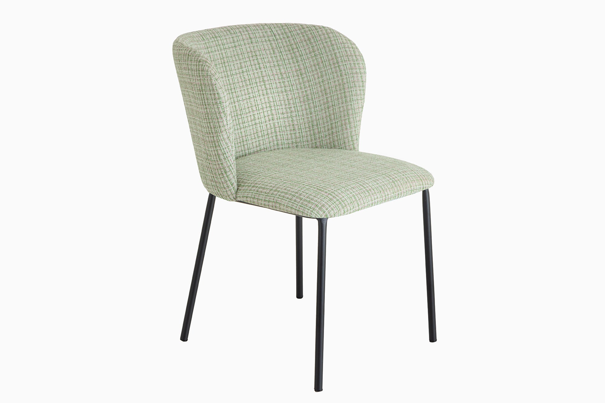 Krzesło LYON – tkanina bouclé green-pink check pattern 44958