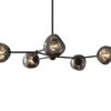 Lampa wisząca LIQUID DIAMOND – 5 szklanych kloszy, przydymiona optyka smoke 46021