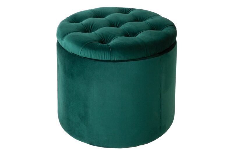 Pufa MODERN BAROCK ze schowkiem 50 cm – welur emerald green 40737