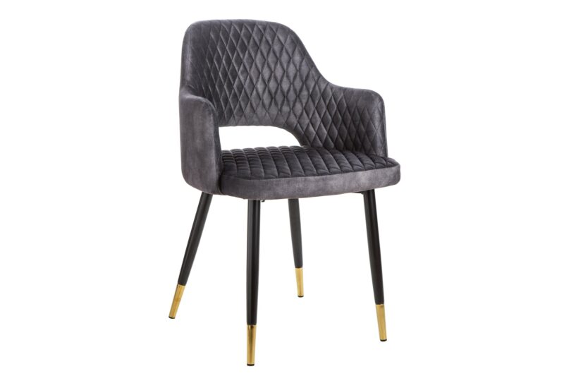 Krzesło PARIS z podłokietnikami – welur grey 40571