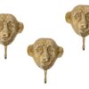 Wieszaki ścienne THREE APES – zestaw 3 szt., aluminium gold 40388