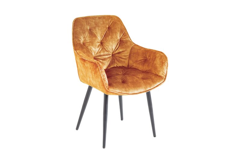 Krzesło MILANO z podłokietnikami – welur mustard yellow 41179