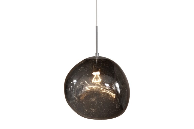 Lampa wisząca LIQUID DIAMOND 35 cm – szklany klosz, przydymiona optyka smoke 46019