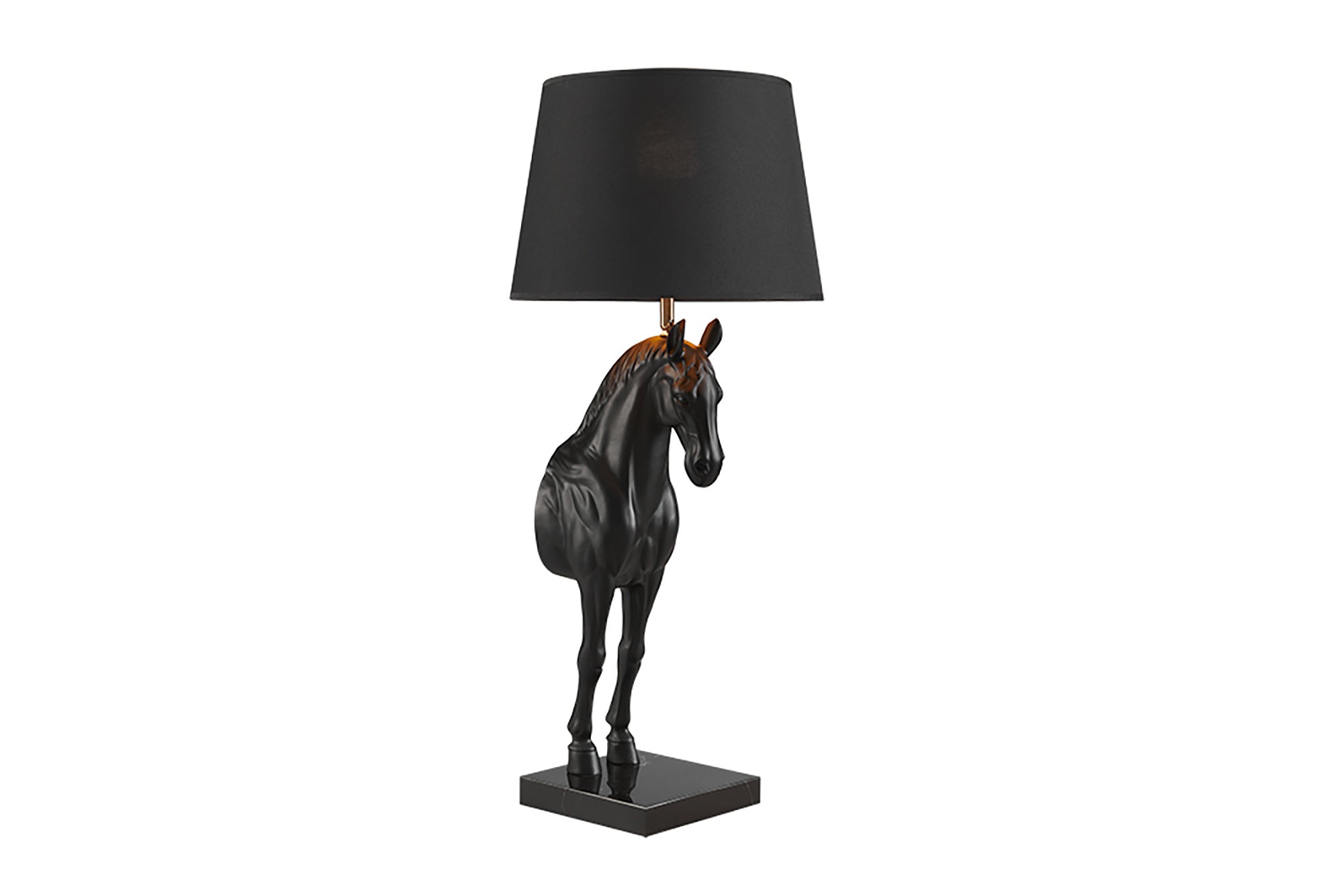 Lampa stołowa BLACK BEAUTY 75 cm – czarno-złota rzeźba konia 45665