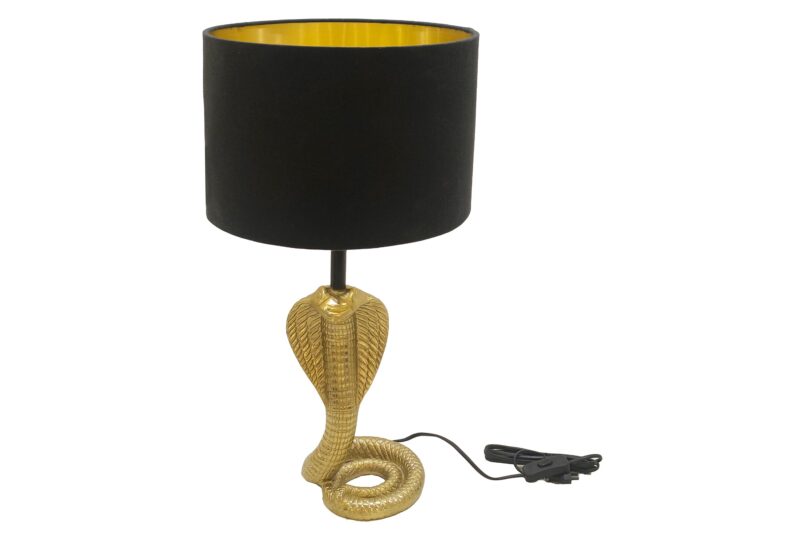 Lampa stołowa COBRA 65 cm – złoty metalowy stelaż 45745
