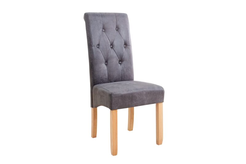 Krzesło CASA z wałkiem pod szyję – mikrofibra antique grey 37293