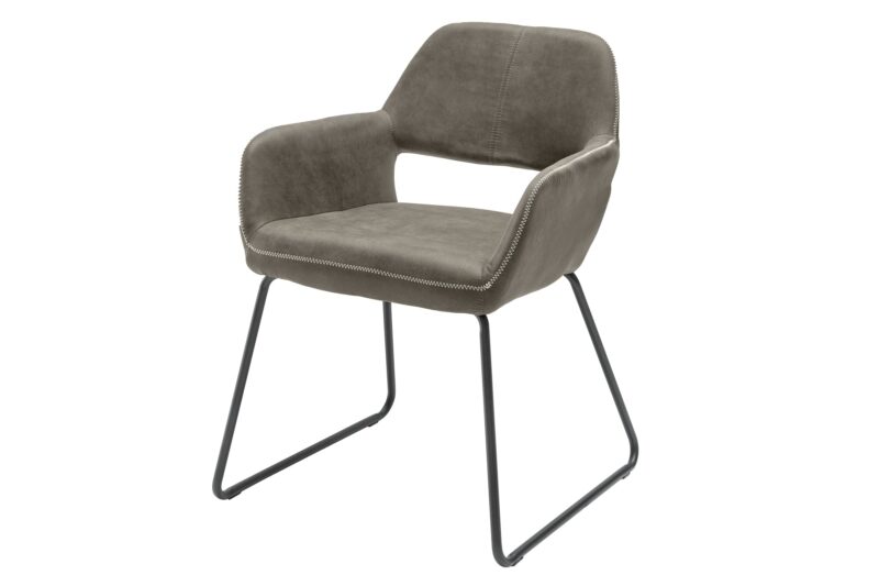 Krzesło MUSTANG z podłokietnikami – mikrofibra antique taupe 40420
