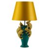 Lampa stołowa CHAMELEON 55 cm – zielono-złota z żółtym kloszem 48027