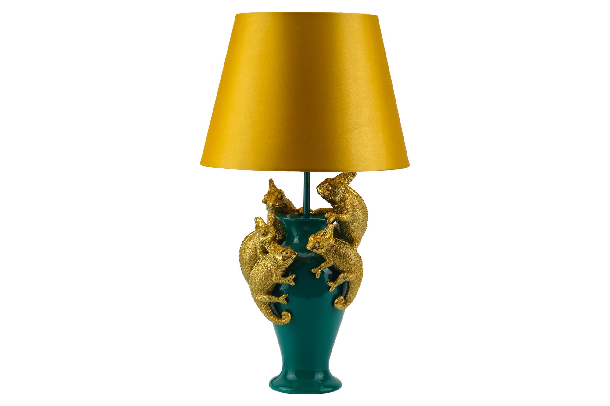 Lampa stołowa CHAMELEON 55 cm – zielono-złota z żółtym kloszem 48027 Lampa stołowa CHAMELEON 55 cm – zielono-złota z żółtym kloszem 48027
