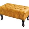 Podnóżek CHESTERFIELD w stylu antycznym – welur mustard yellow 41445