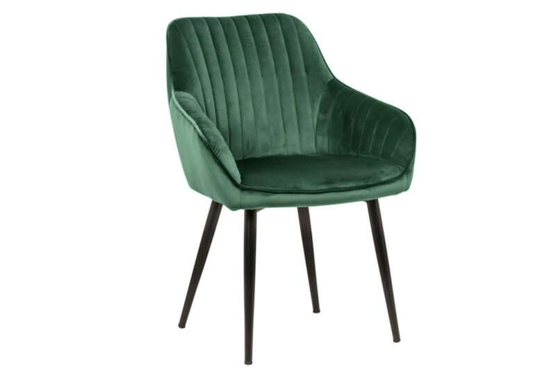 Krzesło TURIN z podłokietnikami – welur emerald green 39526