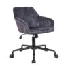 Krzesło biurowe TURIN z podłokietnikami – welur dark grey 40305