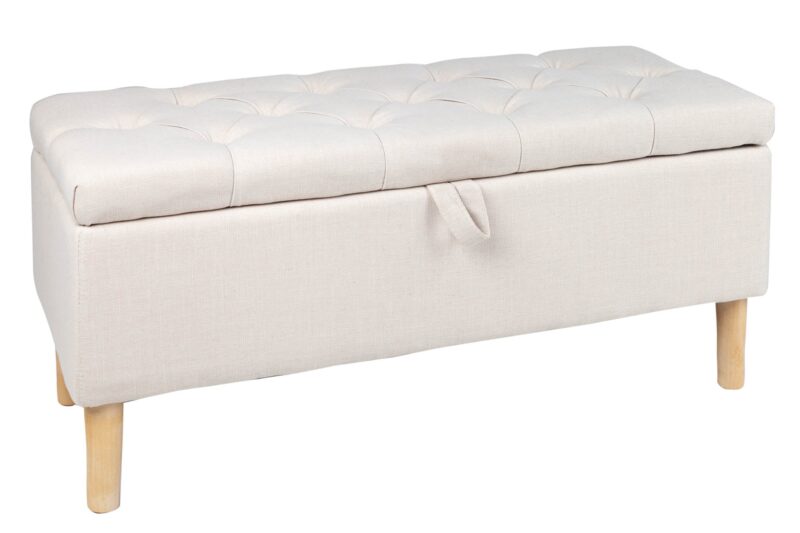 Ławka CASTLE LOCKER 100 cm ze schowkiem – tkanina strukturalna beige 40408