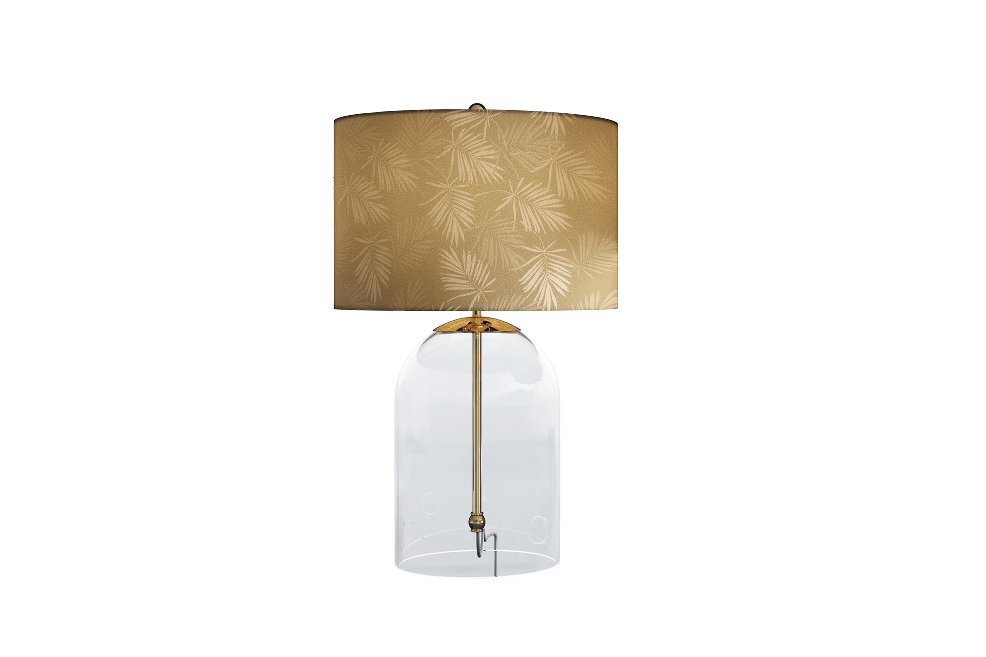 Lampa stołowa CLASSICO 55 cm – transparentno-złota, z białym kloszem 46013