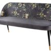 Ławka PRÊT-À-PORTER BOUTIQUE 130 cm – welur grey z motywem kwiatowym 41707