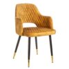 Krzesło PARIS z podłokietnikami – welur mustard yellow 40573