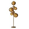 Lampa podłogowa LIQUID DIAMOND 170 cm – 7 szklanych kloszy, złota 46022
