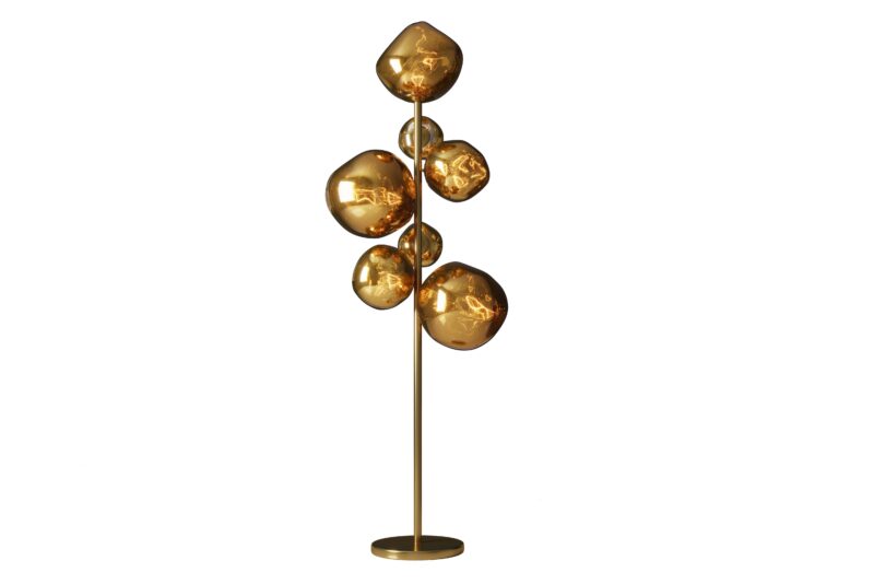 Lampa podłogowa LIQUID DIAMOND 170 cm – 7 szklanych kloszy, złota 46022