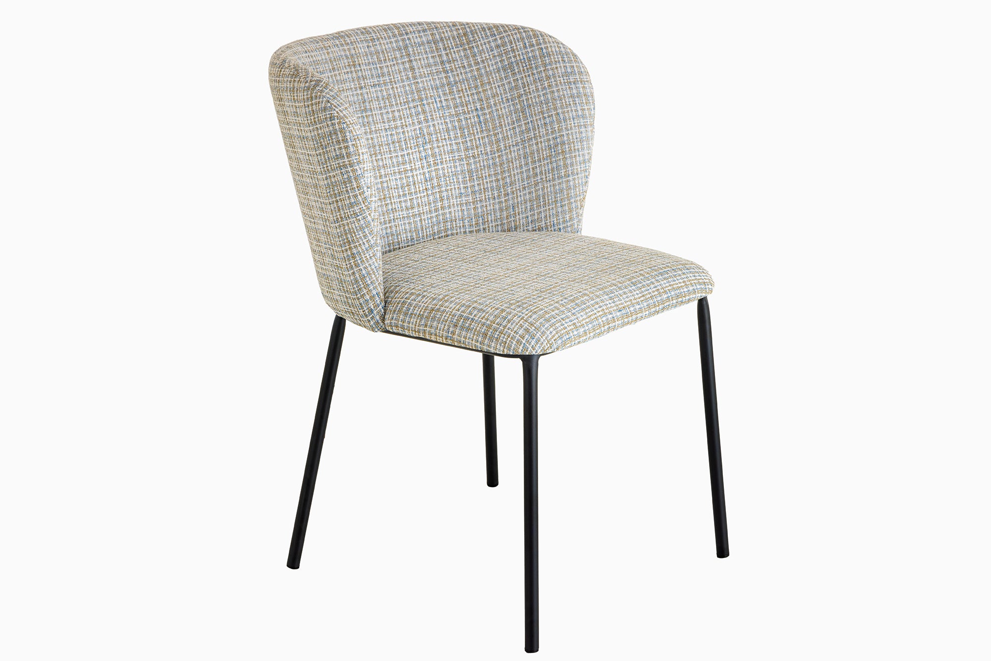 Krzesło LYON – tkanina bouclé blue check pattern 44959 Krzesło LYON – tkanina bouclé blue check pattern 44959