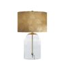 Lampa stołowa CLASSICO 50 cm – transparentno-złota, z białym kloszem 46012