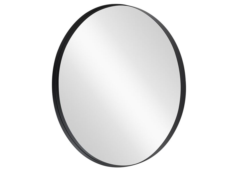 Lustro ścienne PORTRAIT 75 cm – okrągłe lustro w czarnej aluminiowej ramie 48238