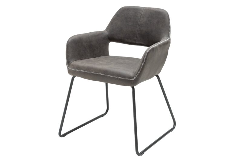 Krzesło MUSTANG z podłokietnikami – mikrofibra antique grey 39795
