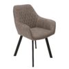 Krzesło PALERMO z podłokietnikami – mikrofibra taupe 39343