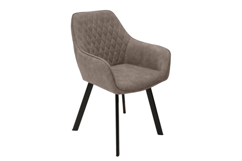 Krzesło PALERMO z podłokietnikami – mikrofibra taupe 39343