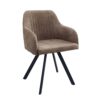 Krzesło LUCCA z podłokietnikami – mikrofibra taupe brown 38309