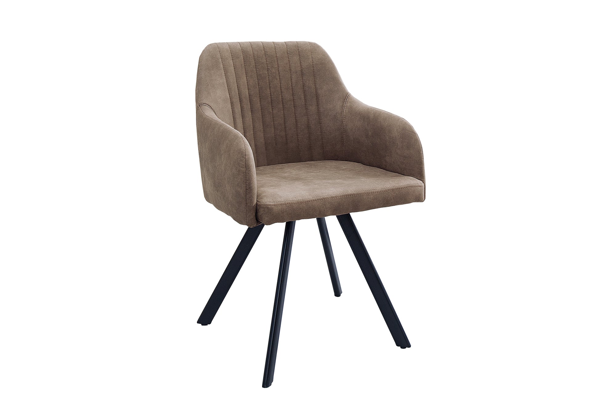 Krzesło LUCCA z podłokietnikami – mikrofibra taupe brown 38309