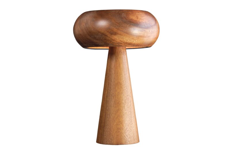 Lampa stołowa ALVA 40 cm – drewno akacjowe i żelazo, naturalna 47027