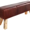 Ławka BOCK 120 cm – skóra naturalna brown 36269