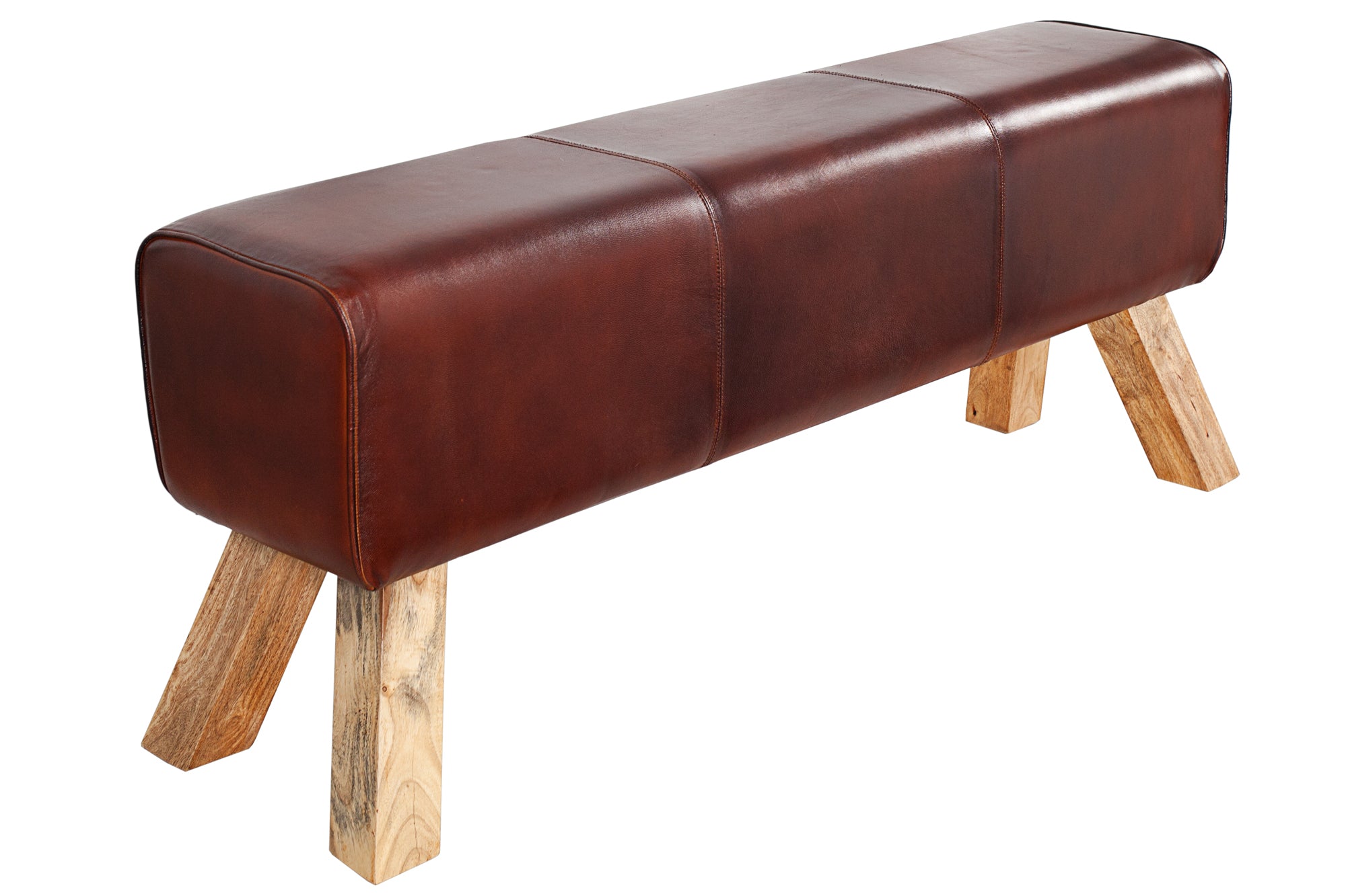 Ławka BOCK 120 cm – skóra naturalna brown 36269