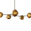 Lampa wisząca LIQUID DIAMOND – 5 szklanych kloszy, złota 46020