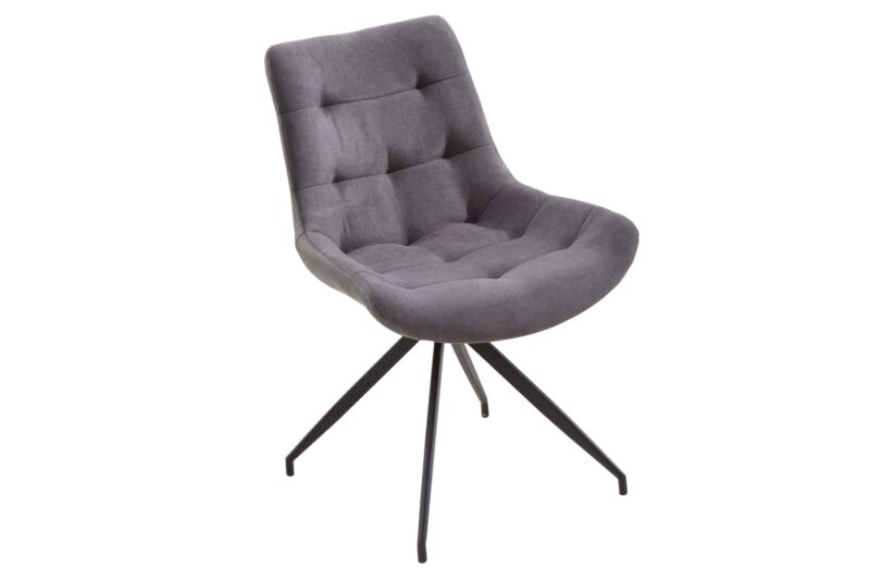 Krzesło DIVANI w stylu retro – mikrofibra light grey 40017