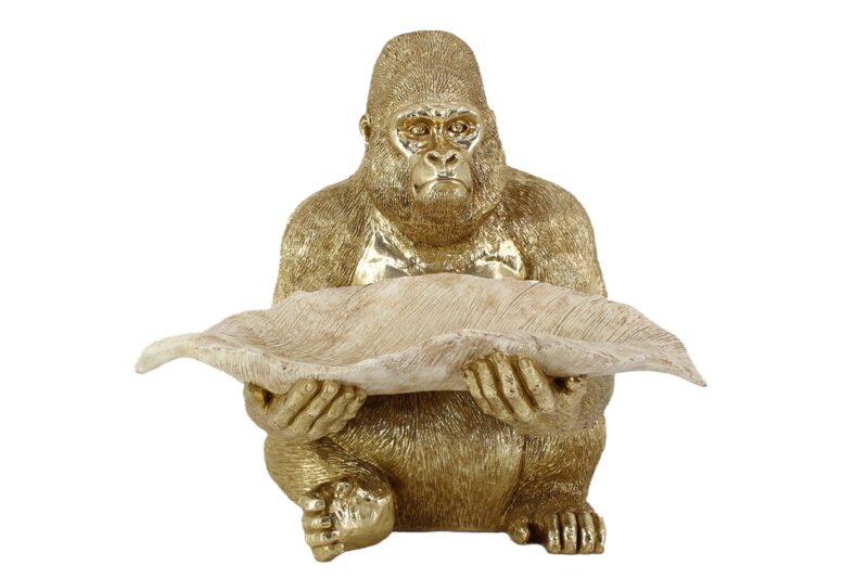 Figurka dekoracyjna GORILLA 40 cm – złoty goryl 48063