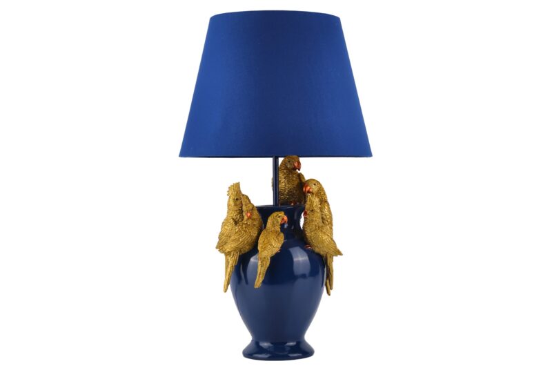 Lampa stołowa PARROT 50 cm – złoto-niebieska 48029