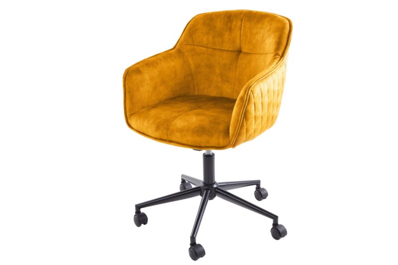 Krzesło biurowe EUPHORIA – welur mustard yellow 40866