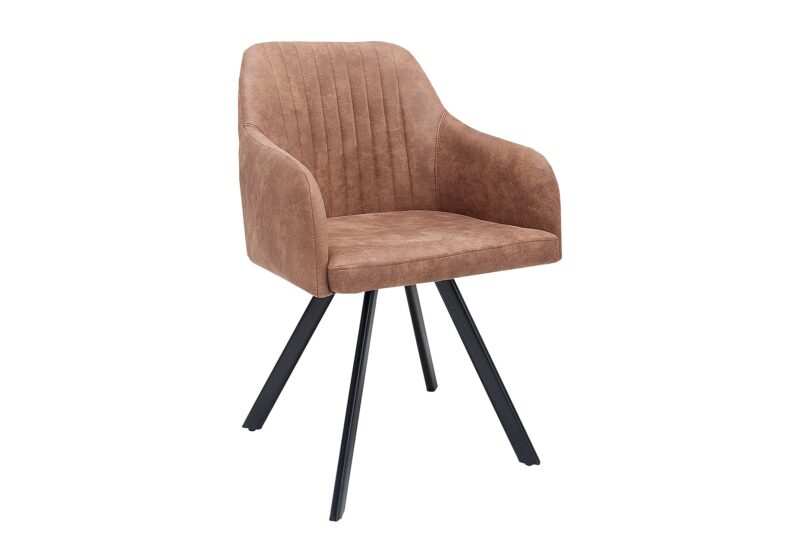 Krzesło LUCCA z podłokietnikami – mikrofibra vintage brown 38308