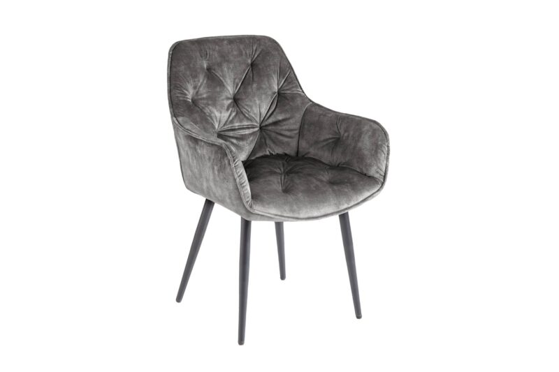 Krzesło MILANO z podłokietnikami – welur grey-green 41180