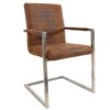 Krzesło wspornikowe LOFT z podłokietnikami – mikrofibra antique brown 37078