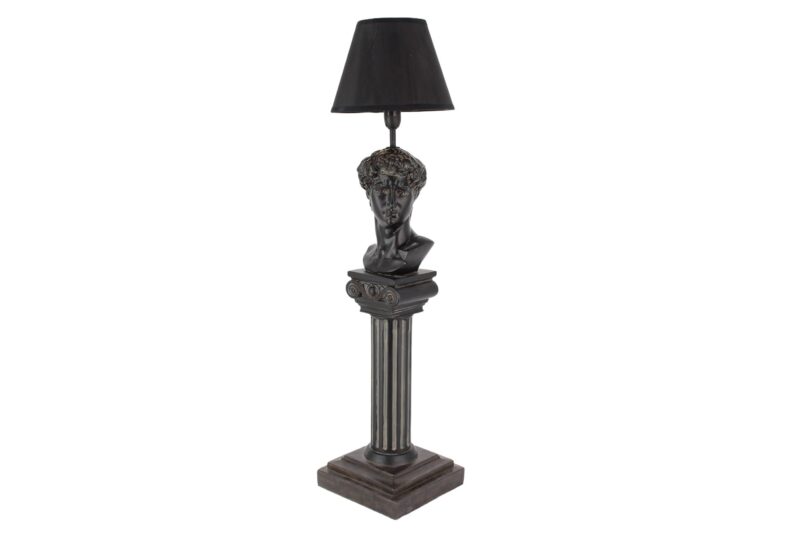 Lampa stołowa DAVID 70 cm – czarna rzeźba 48062