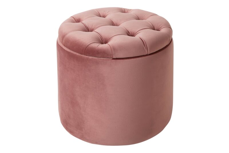Pufa MODERN BAROCK ze schowkiem 50 cm – welur dusky pink 40736