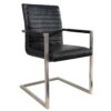Krzesło wspornikowe LOFT z podłokietnikami – skóra ekologiczna antique black 37079