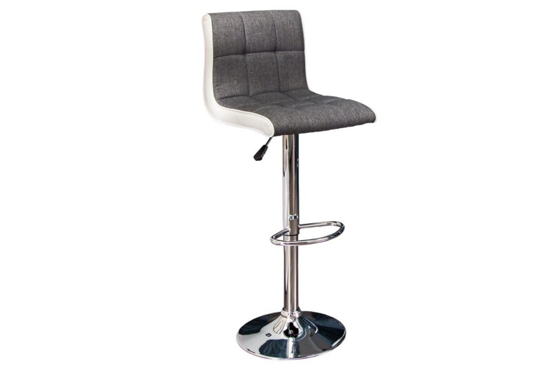 Hoker MODENA 90–115 cm – tkanina textured grey i skóra ekologiczna white 36829