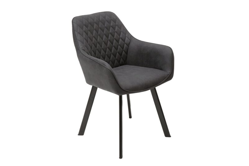 Krzesło PALERMO z podłokietnikami – mikrofibra anthracite 39342