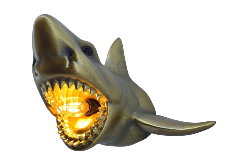 Kinkiet SHARK 40 cm – ręcznie wykonany, złoty 48030
