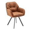 Krzesło obrotowe LOUNGER 180° z podłokietnikami – mikrofibra light brown 39838
